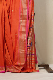 Orange Silk Paithani Saree - SROSPS698