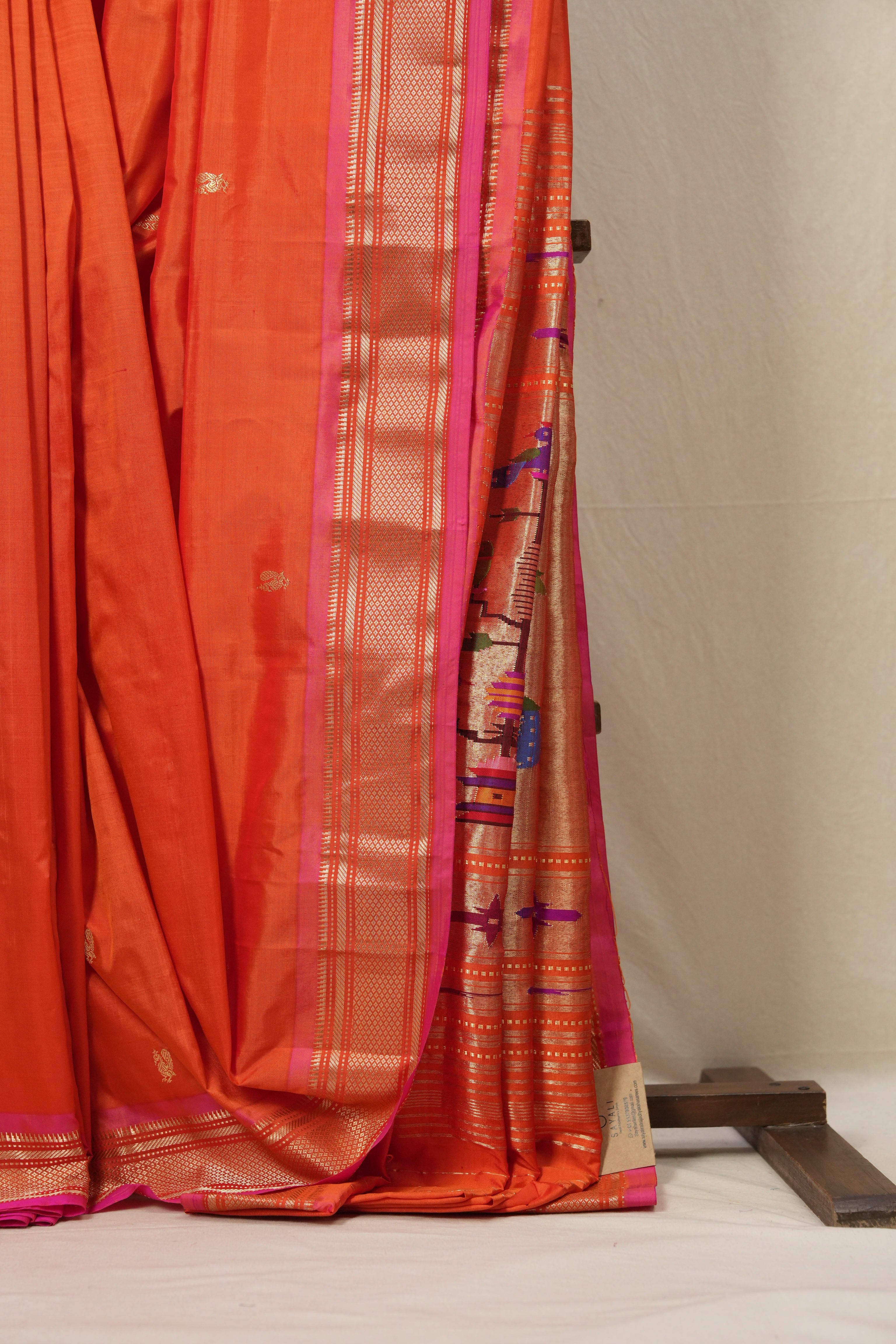 Orange Silk Paithani Saree - SROSPS698