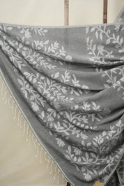 Grey Cotton Jamdani Saree - SRGCJS141