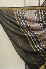 Blue HBP Cotton Silk Saree With Maheshwari Border - SRBCSS1570