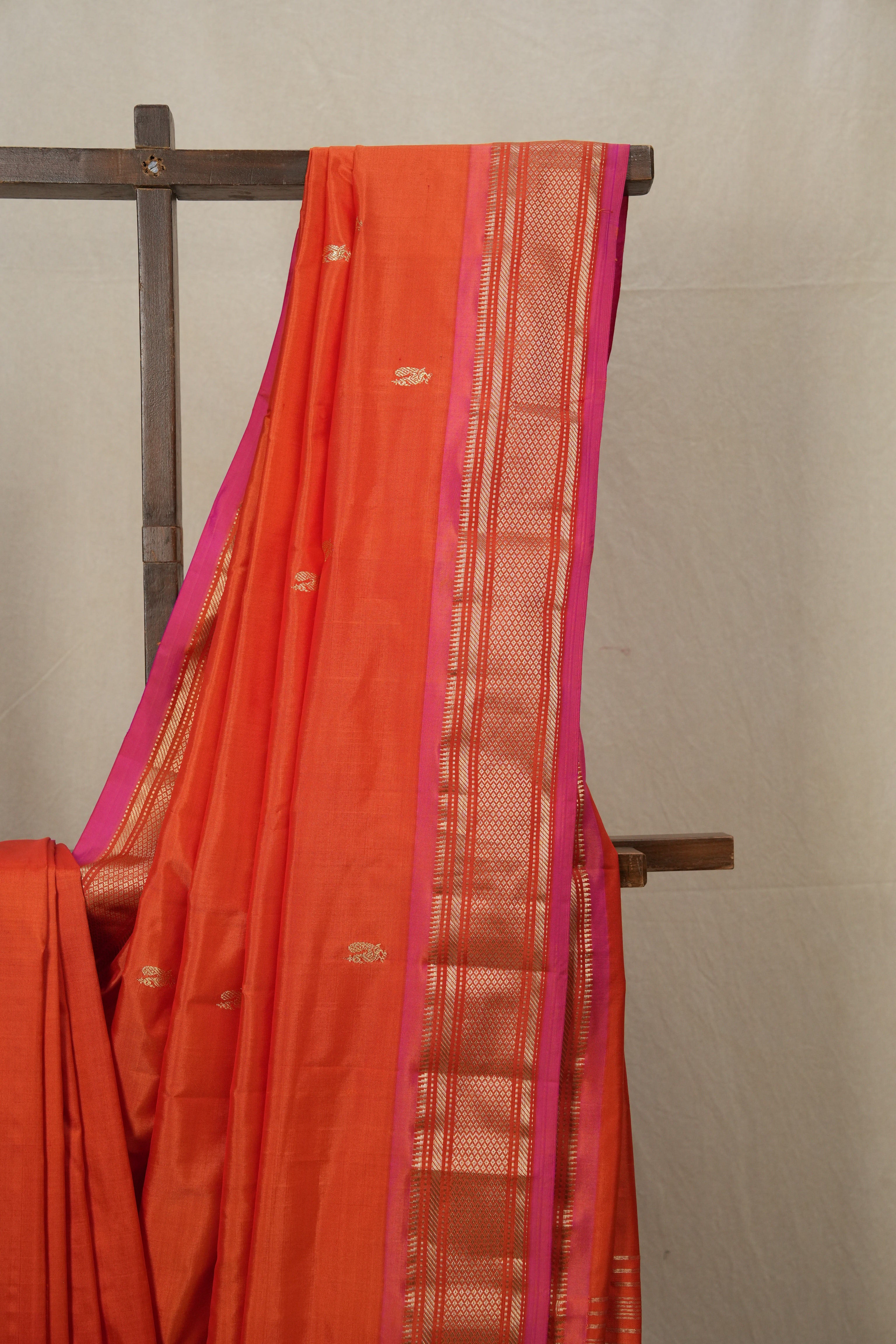 Orange Silk Paithani Saree - SROSPS698