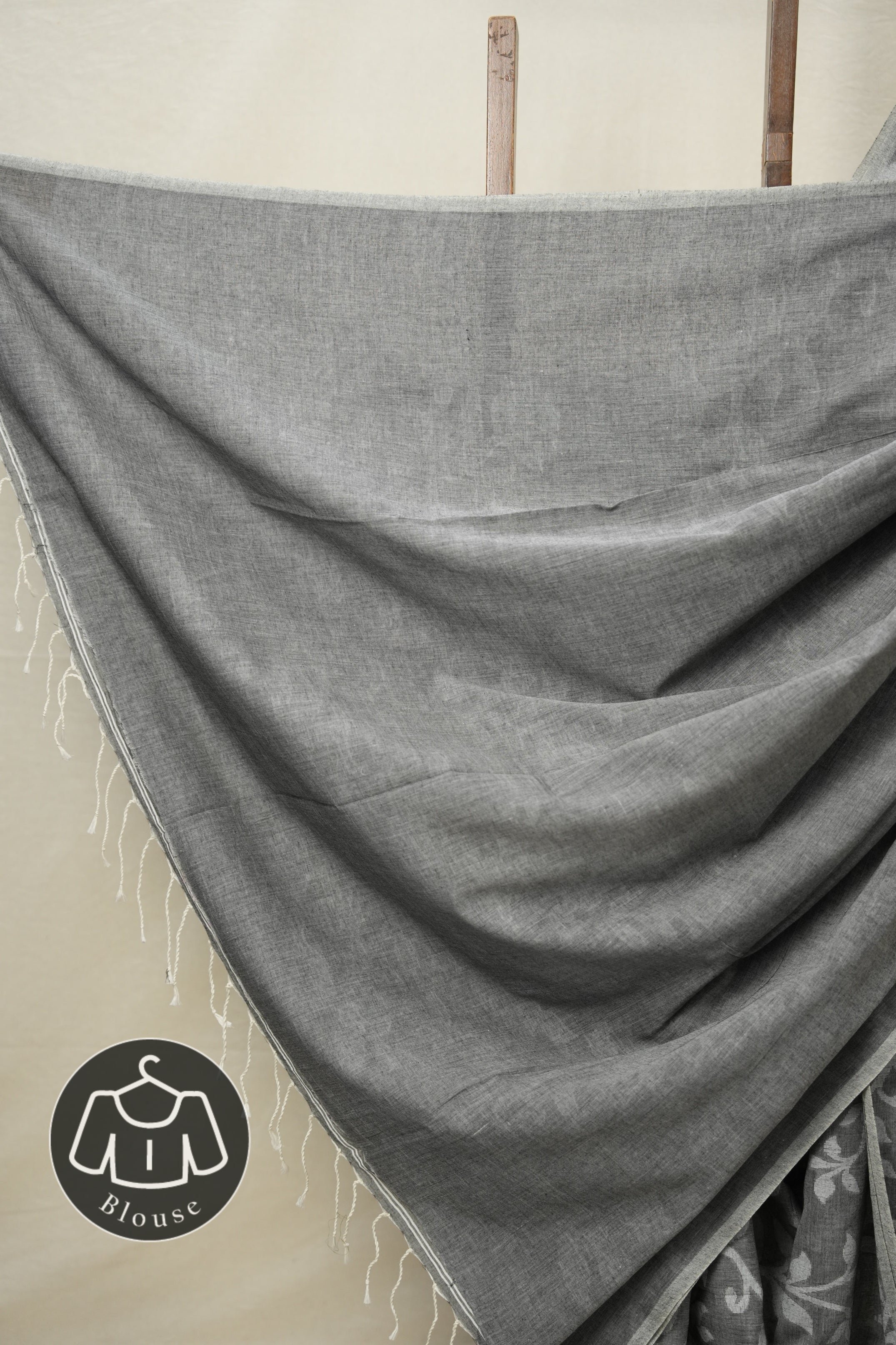 Grey Cotton Jamdani Saree - SRGCJS141
