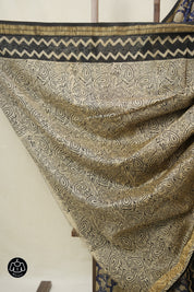 Blue HBP Cotton Silk Saree With Maheshwari Border - SRBCSS1570