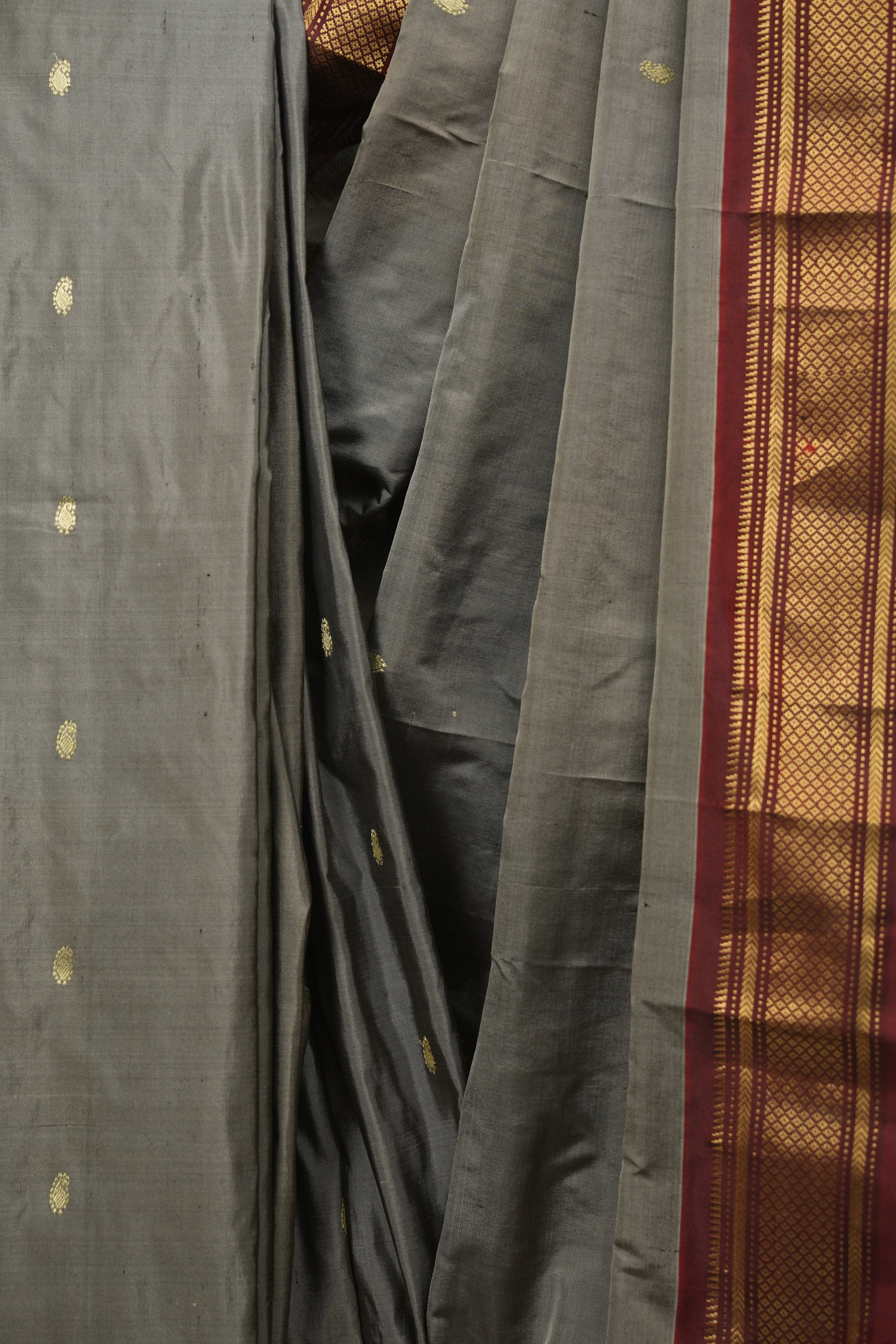 Grey Silk Paithani Seree - SRGSPS824