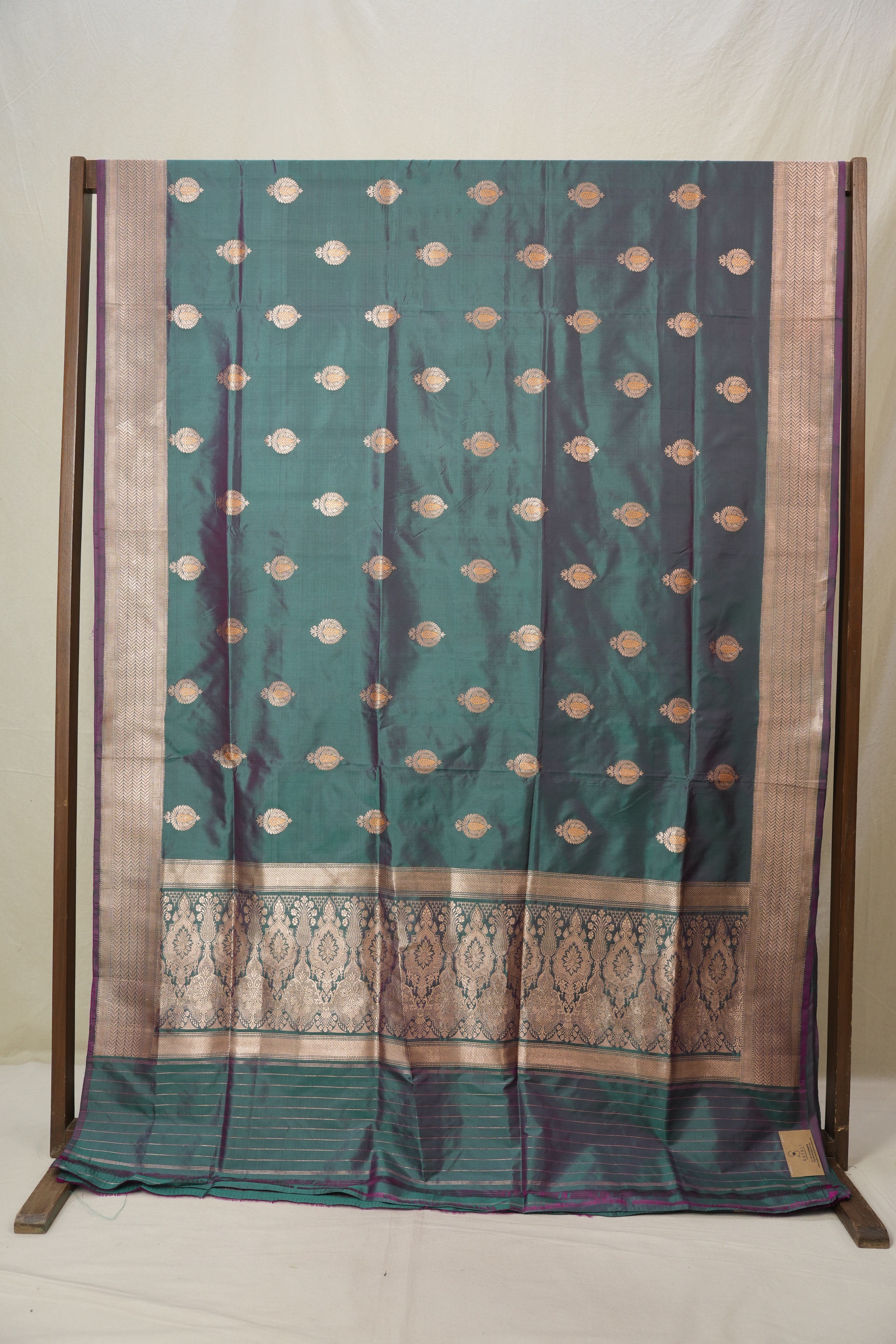 Two Tone Teal Green Banarasi Silk Saree - SRTTTGBSS883