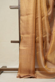 Golden Pink Tissue Tussar Silk Saree - SRGPTTSS586