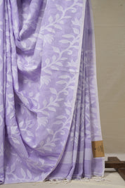 Lilac Cotton Jamdani Saree - SRLCJS156