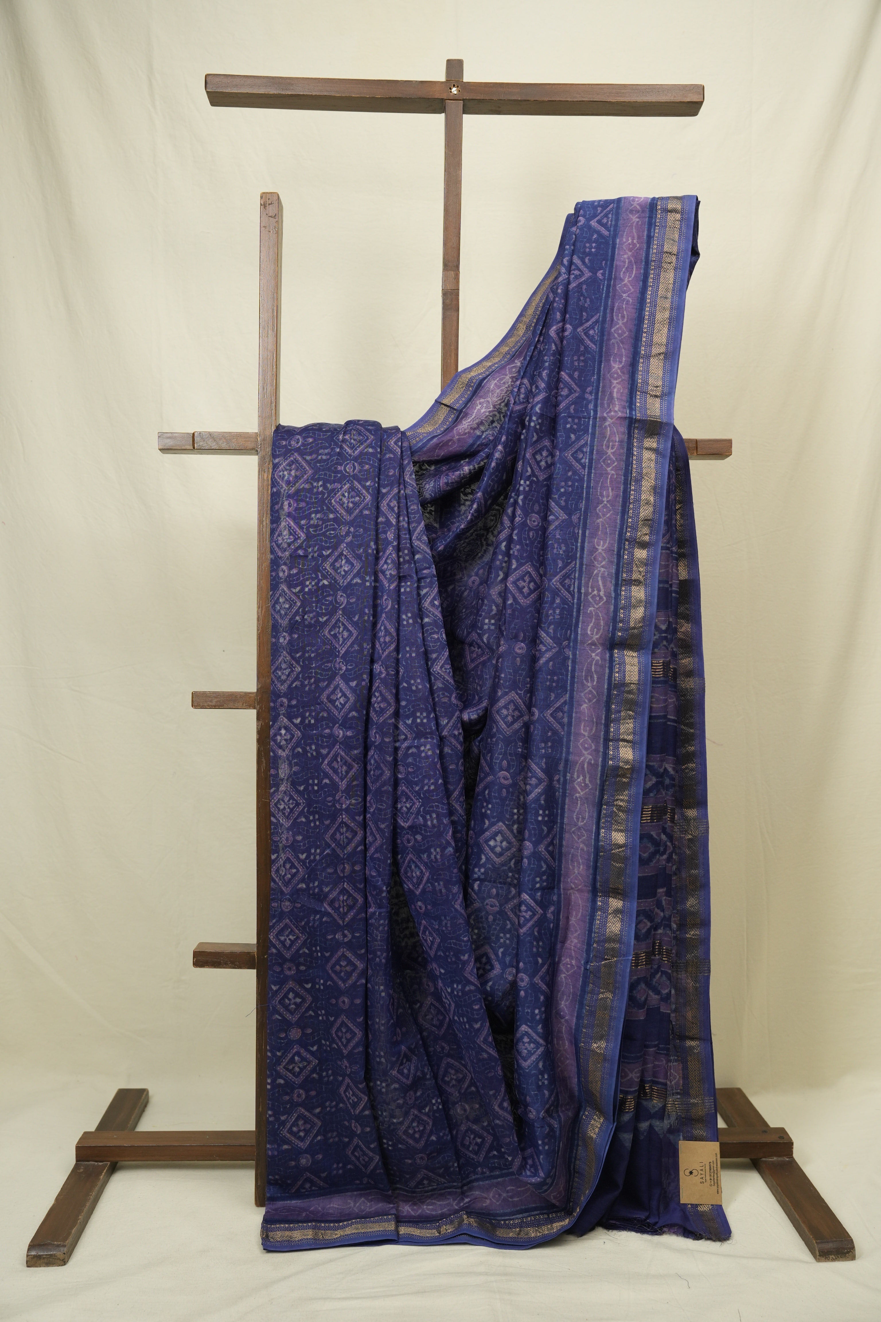 Violet HBP Cotton Silk Saree With Maheshwari Border - SRVCSS1686