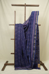 Violet HBP Cotton Silk Saree With Maheshwari Border - SRVCSS1686