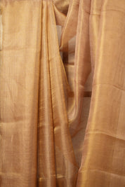 Golden Pink Tissue Tussar Silk Saree - SRGPTTSS586