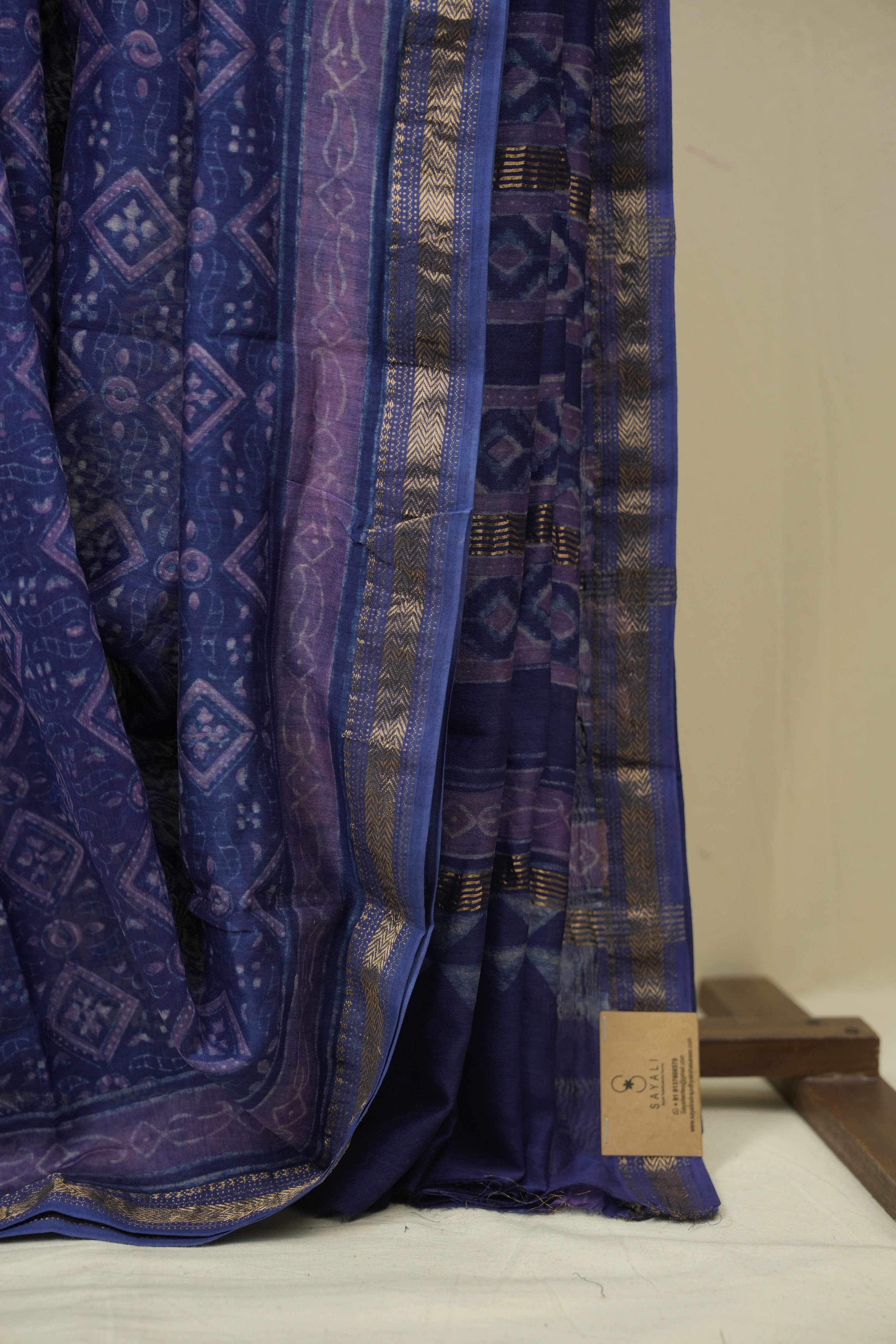 Violet HBP Cotton Silk Saree With Maheshwari Border - SRVCSS1686