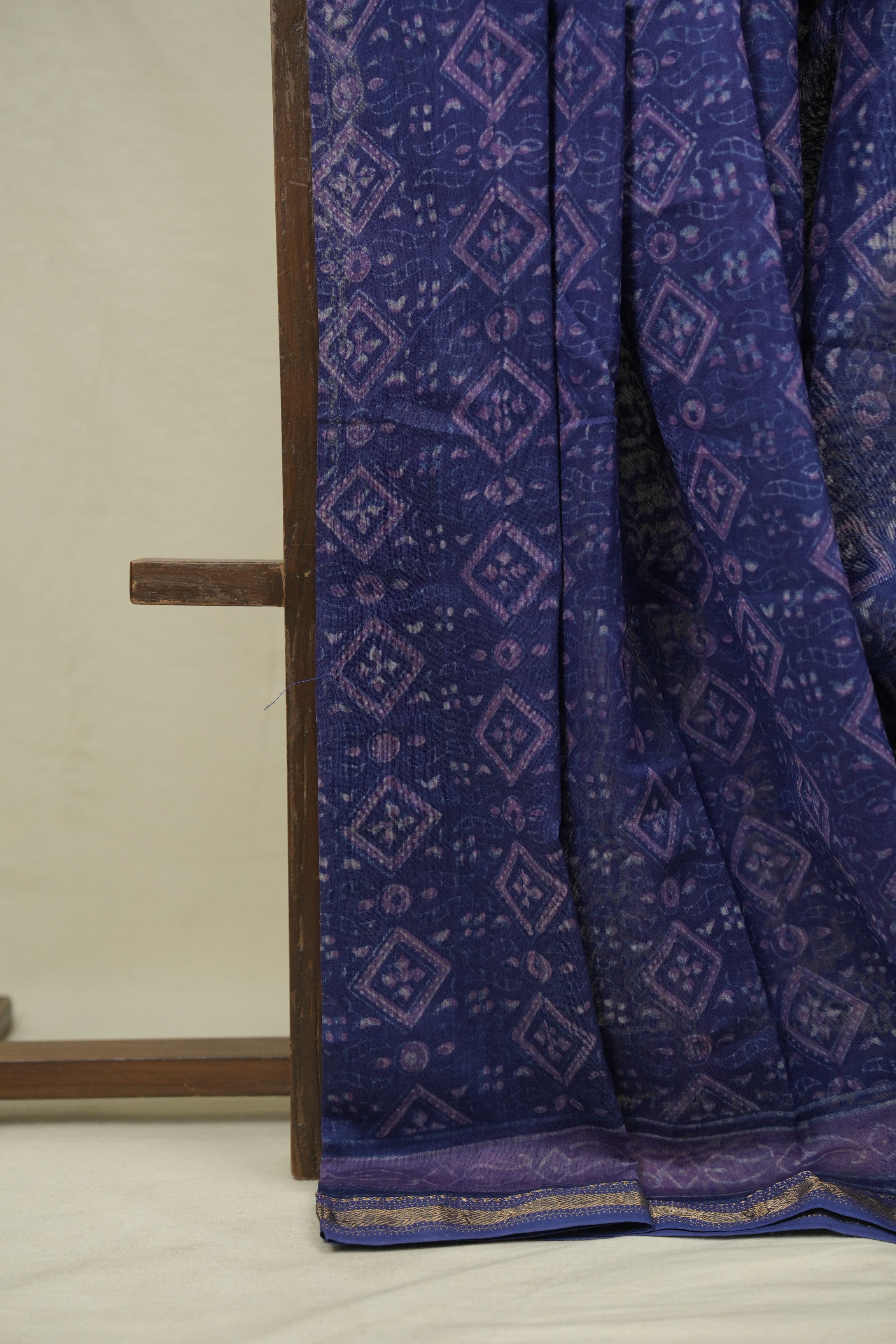 Violet HBP Cotton Silk Saree With Maheshwari Border - SRVCSS1686