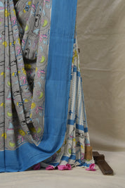 Tinted Blue HBP Signature Cotton Saree - SRTBSCS003