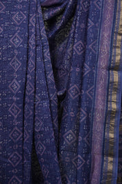 Violet HBP Cotton Silk Saree With Maheshwari Border - SRVCSS1686