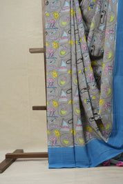 Tinted Blue HBP Signature Cotton Saree - SRTBSCS003