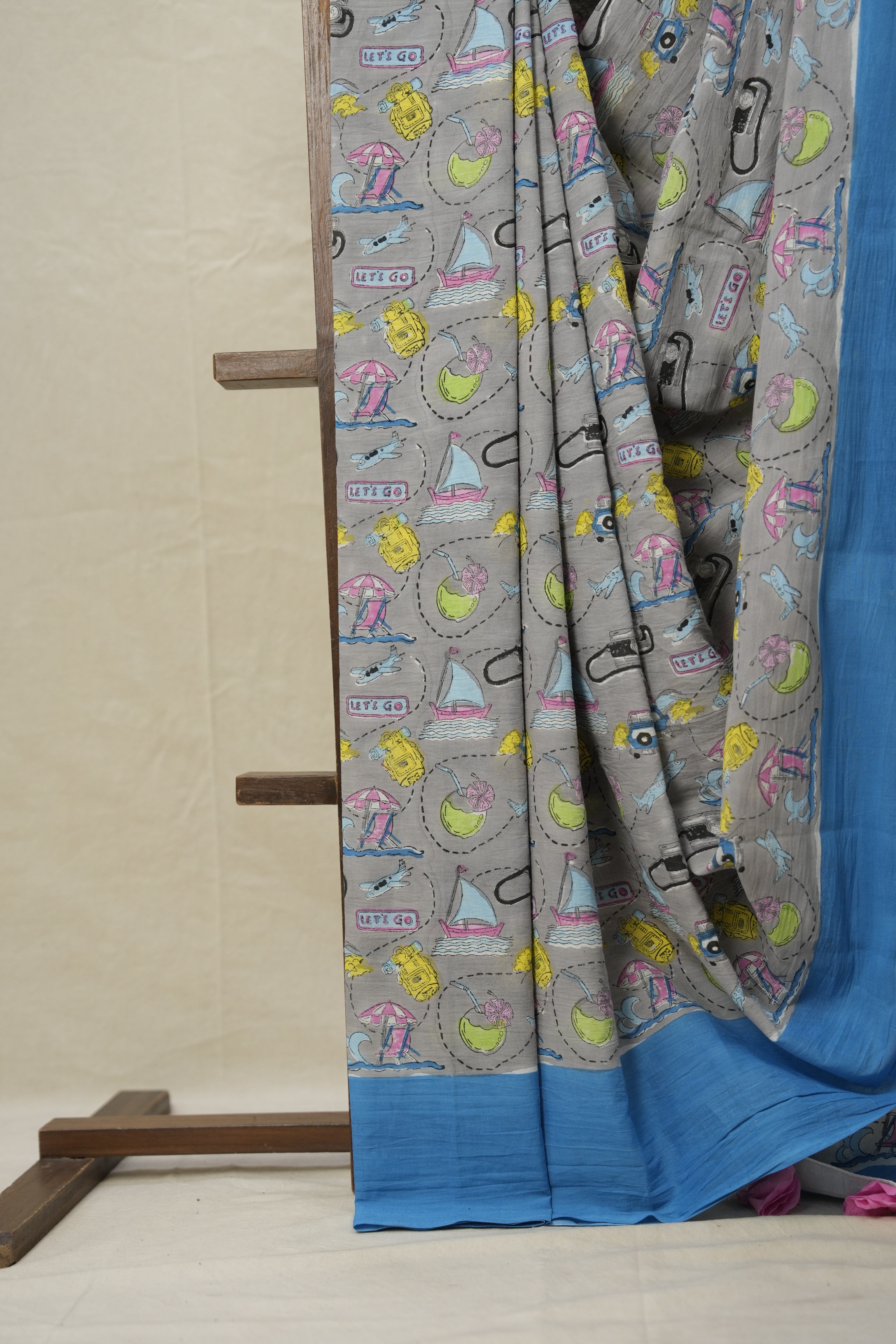 Tinted Blue HBP Signature Cotton Saree - SRTBSCS003