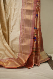 Cream Silk Paithani Saree -SRCSPS821