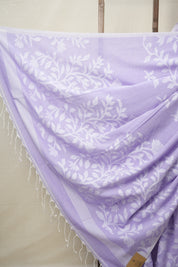 Lilac Cotton Jamdani Saree - SRLCJS156