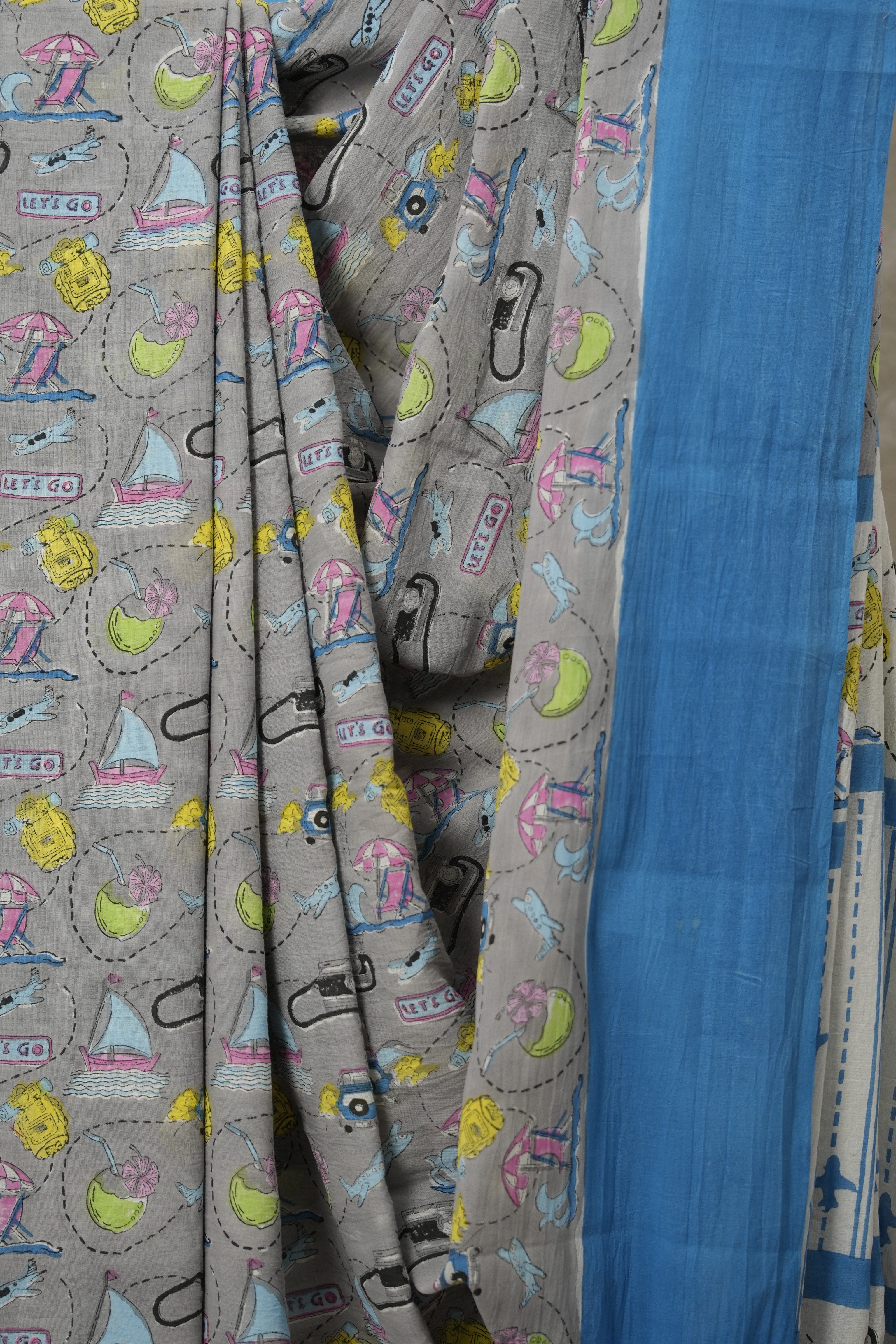 Tinted Blue HBP Signature Cotton Saree - SRTBSCS003