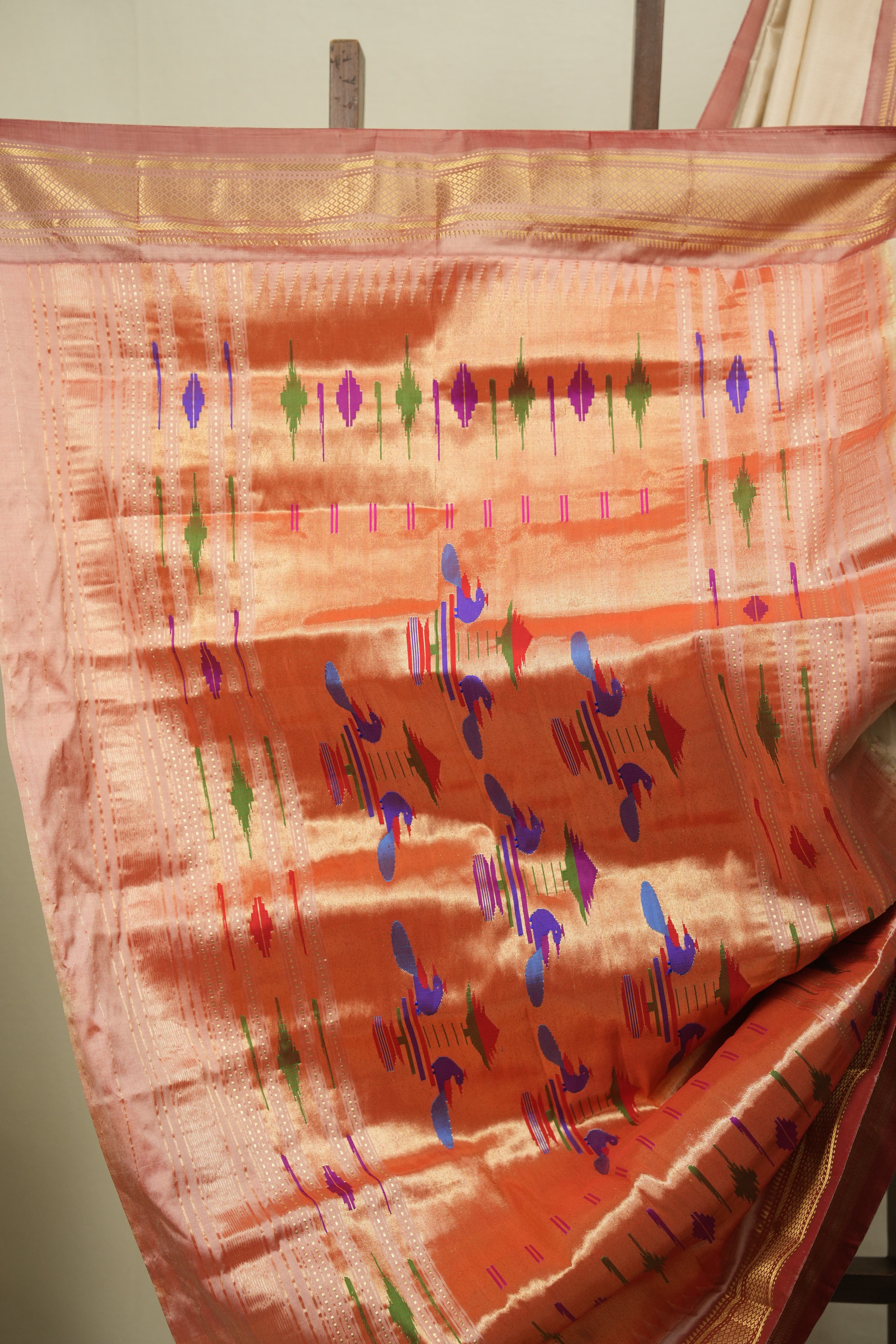 Cream Silk Paithani Saree -SRCSPS821