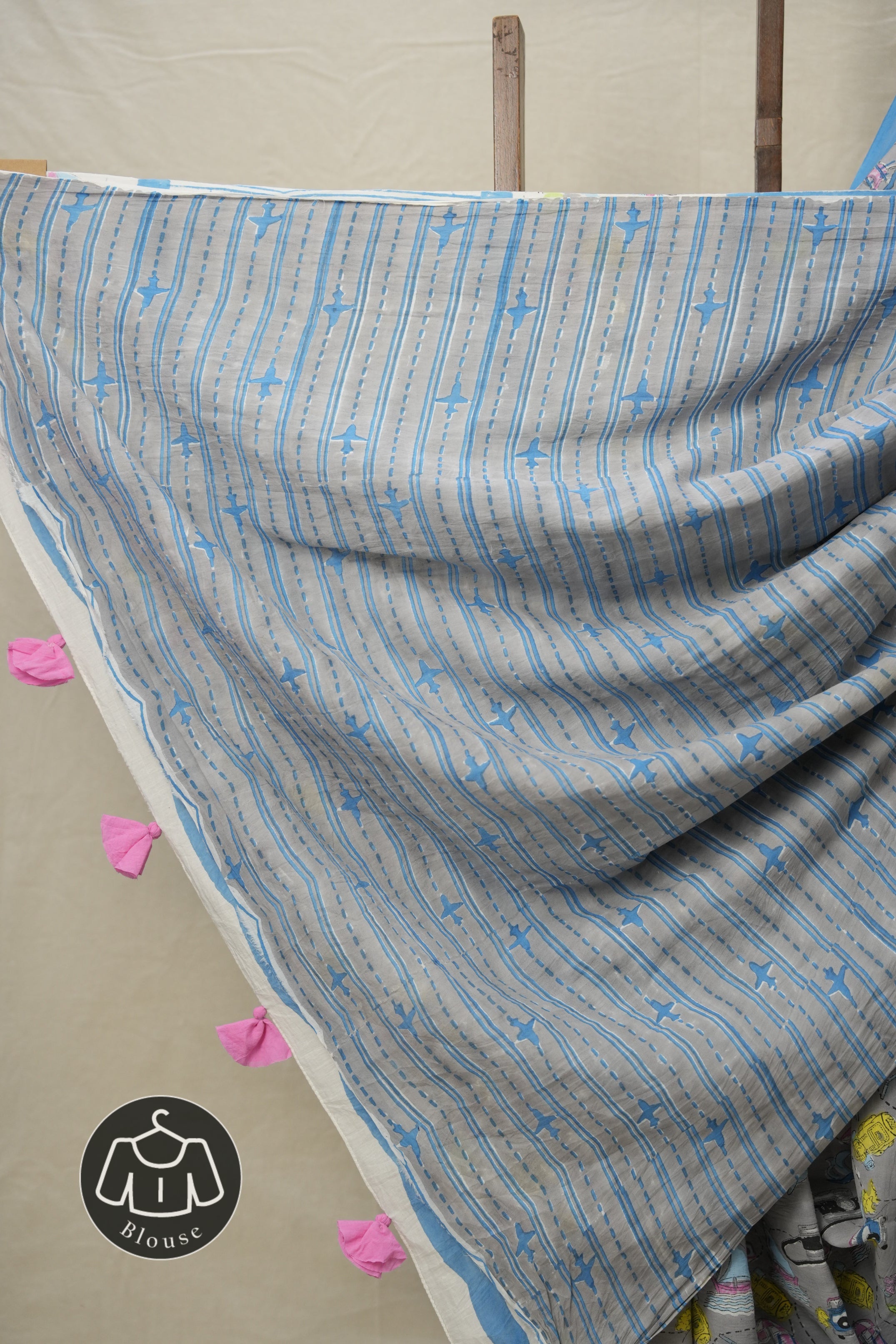 Tinted Blue HBP Signature Cotton Saree - SRTBSCS003