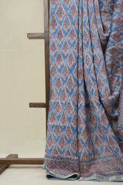 Sky Blue HBP Cotton Silk Saree With Maheshwari Border - SRSBCSS1568
