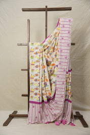 White HBP Signature Cotton Saree - SRWSCS002