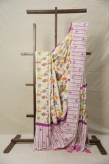 White HBP Signature Cotton Saree - SRWSCS002