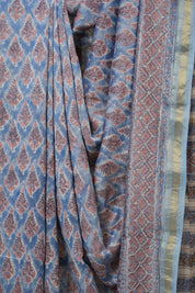 Sky Blue HBP Cotton Silk Saree With Maheshwari Border - SRSBCSS1568