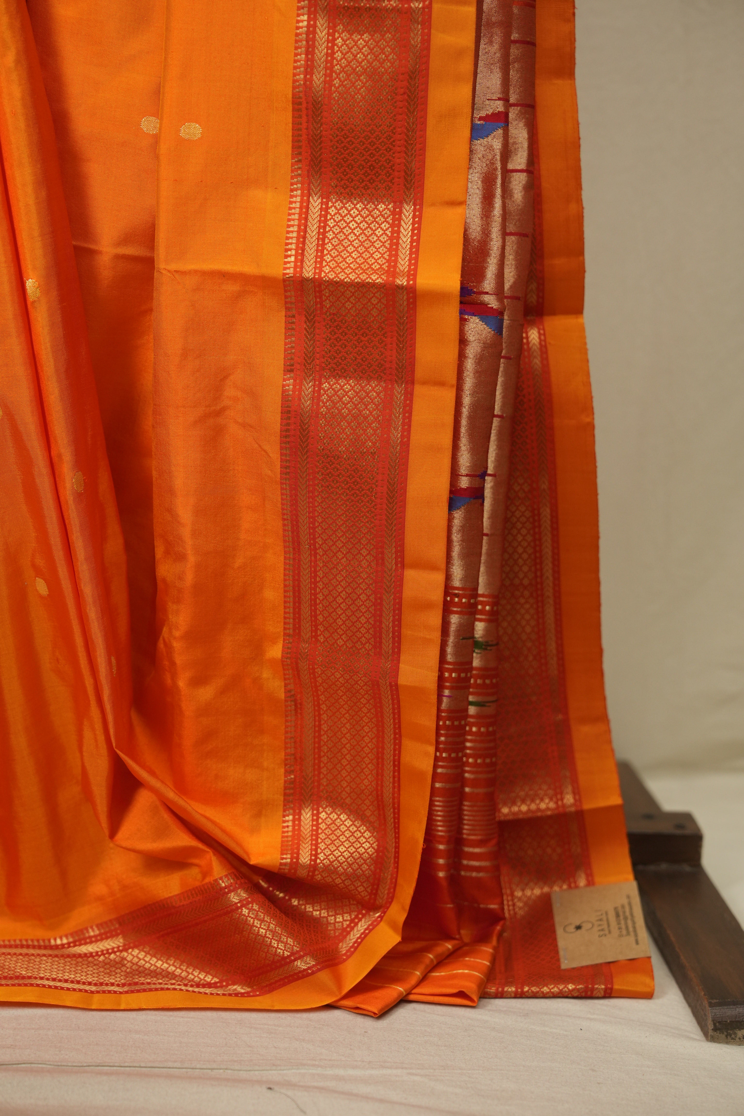 Orange Silk Paithani Saree - SROSPS820