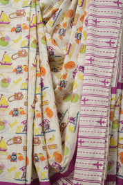 White HBP Signature Cotton Saree - SRWSCS002