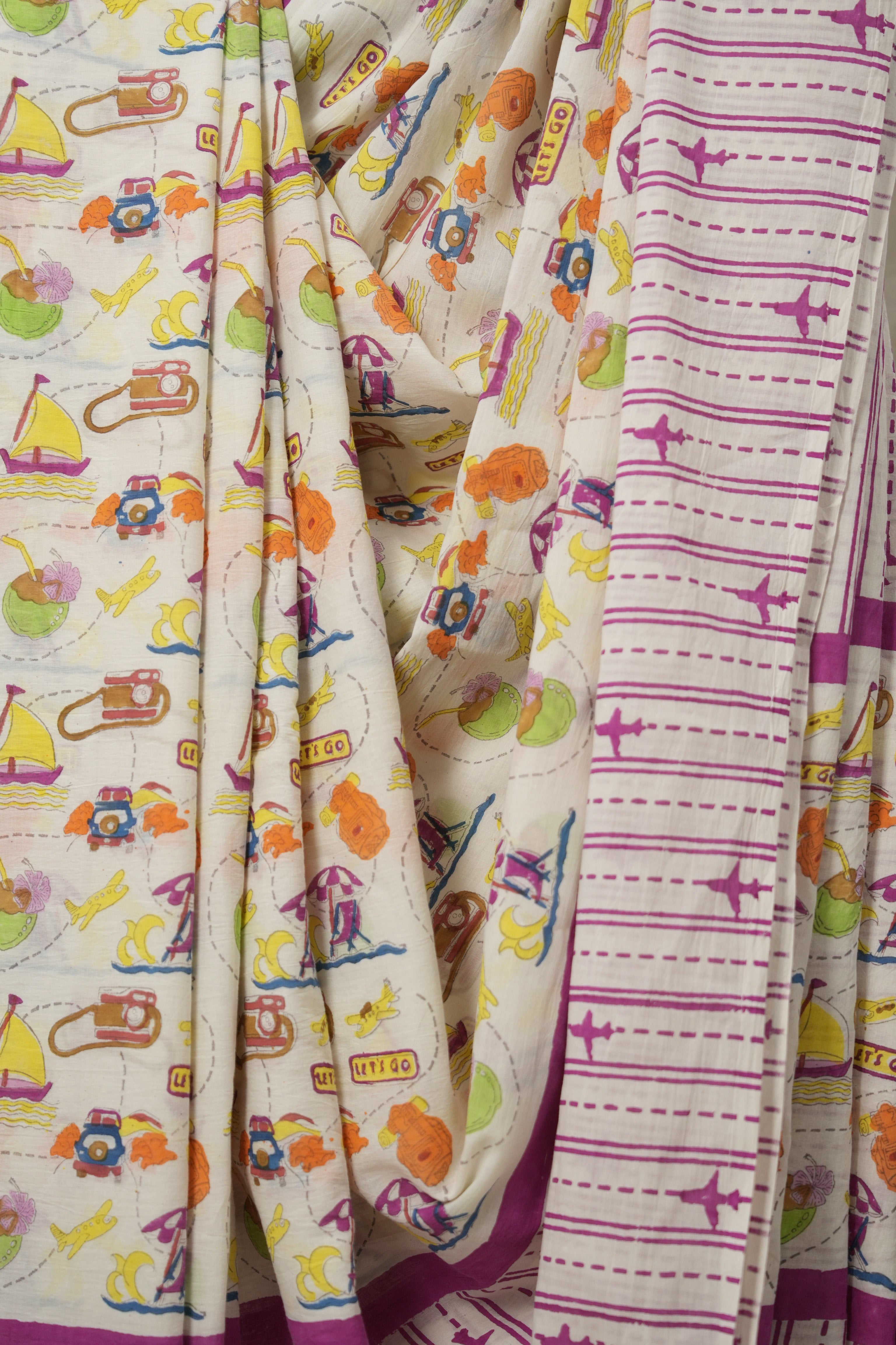 White HBP Signature Cotton Saree - SRWSCS002
