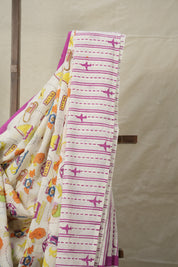 White HBP Signature Cotton Saree - SRWSCS002