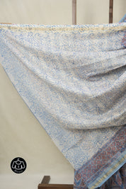 Sky Blue HBP Cotton Silk Saree With Maheshwari Border - SRSBCSS1568