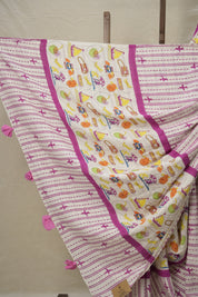 White HBP Signature Cotton Saree - SRWSCS002