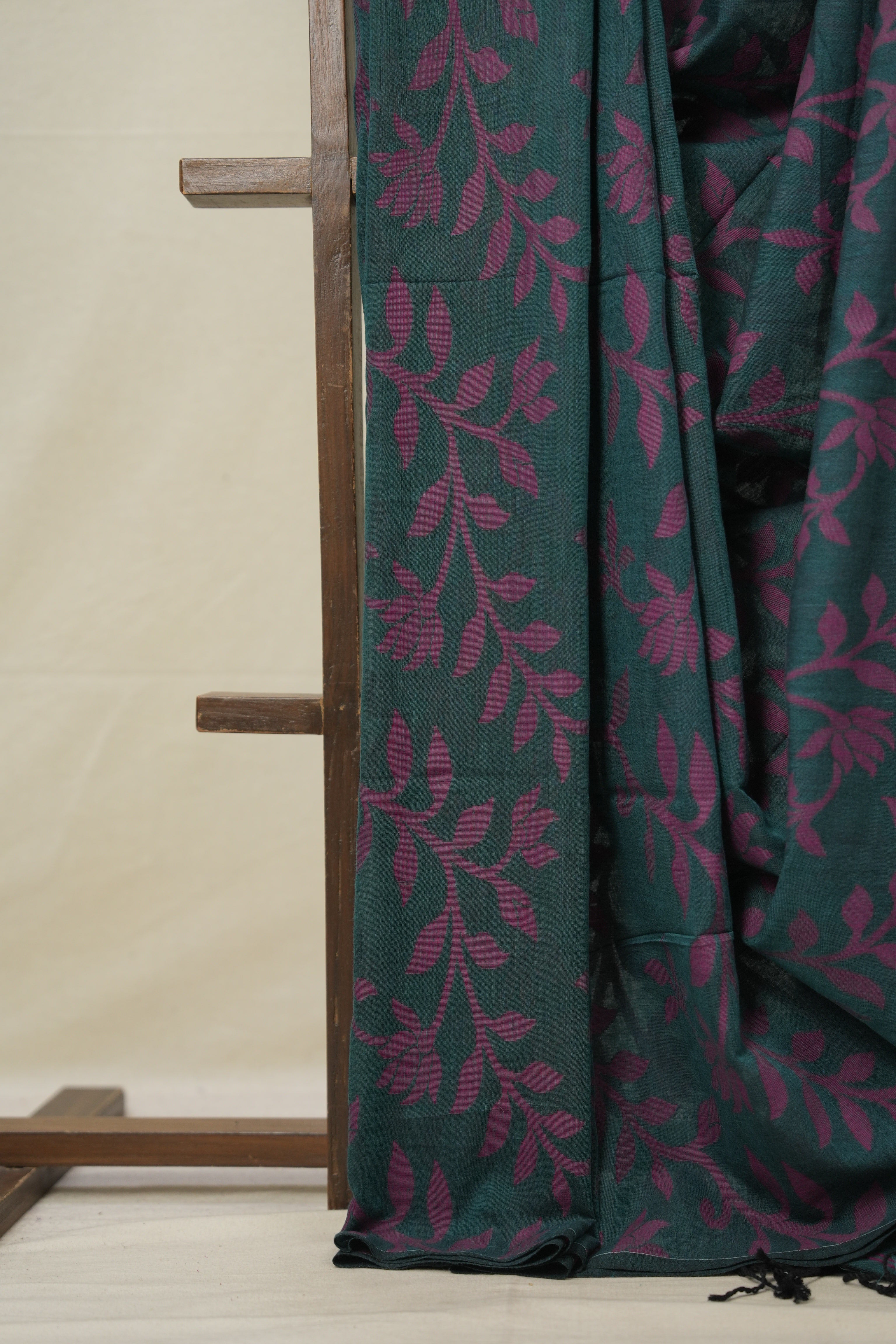 Green Cotton Jamdani Saree - SRGCJS158