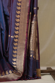 Two Tone Blue Banarasi Silk Saree - SRTTBSS887