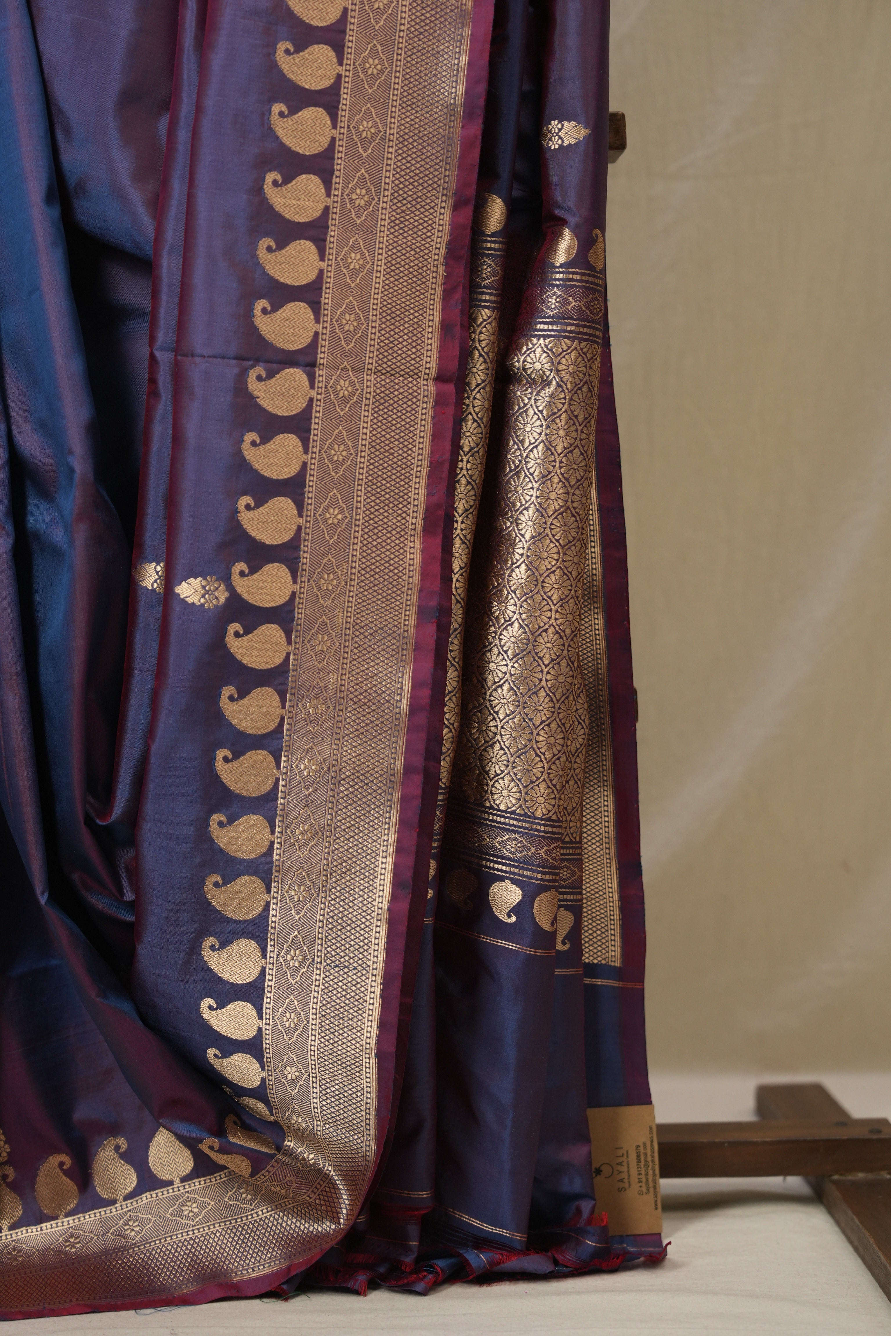 Two Tone Blue Banarasi Silk Saree - SRTTBSS887