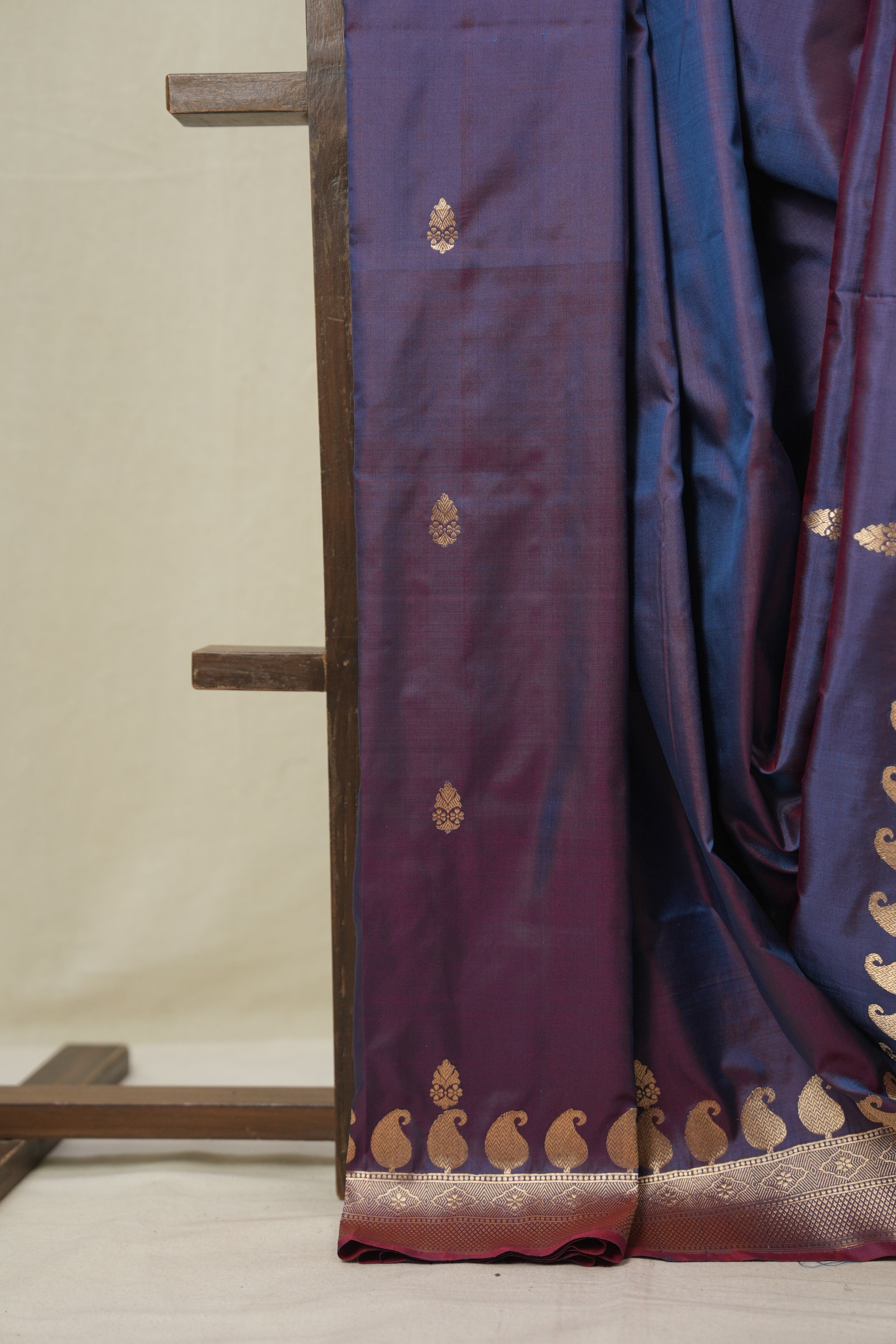 Two Tone Blue Banarasi Silk Saree - SRTTBSS887