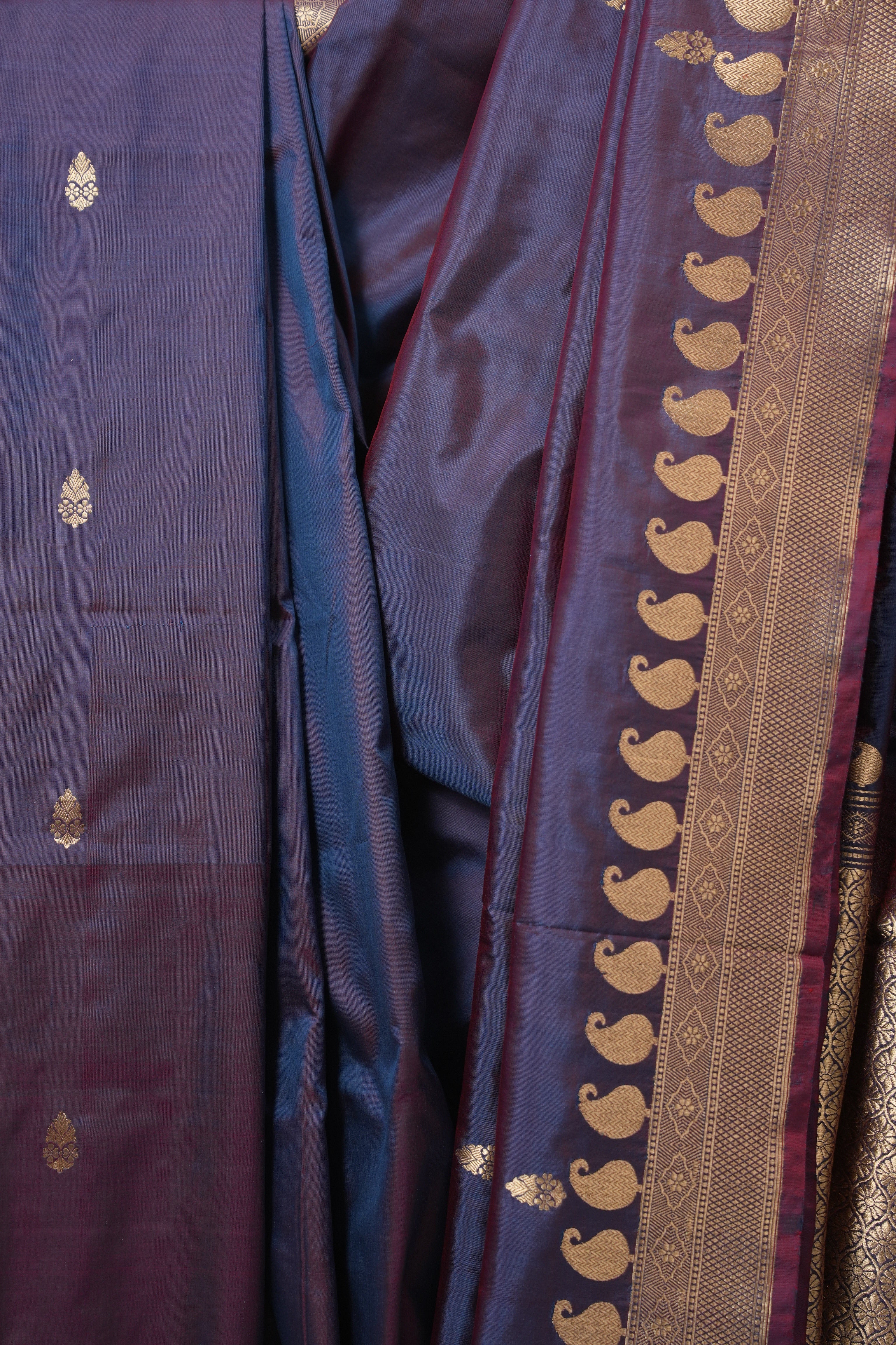 Two Tone Blue Banarasi Silk Saree - SRTTBSS887