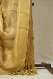 Golden Yellow Tissue Tussar Silk Saree - SRGYTTSS584