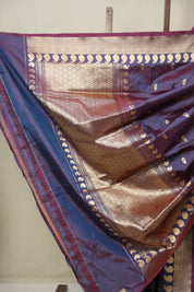 Two Tone Blue Banarasi Silk Saree - SRTTBSS887