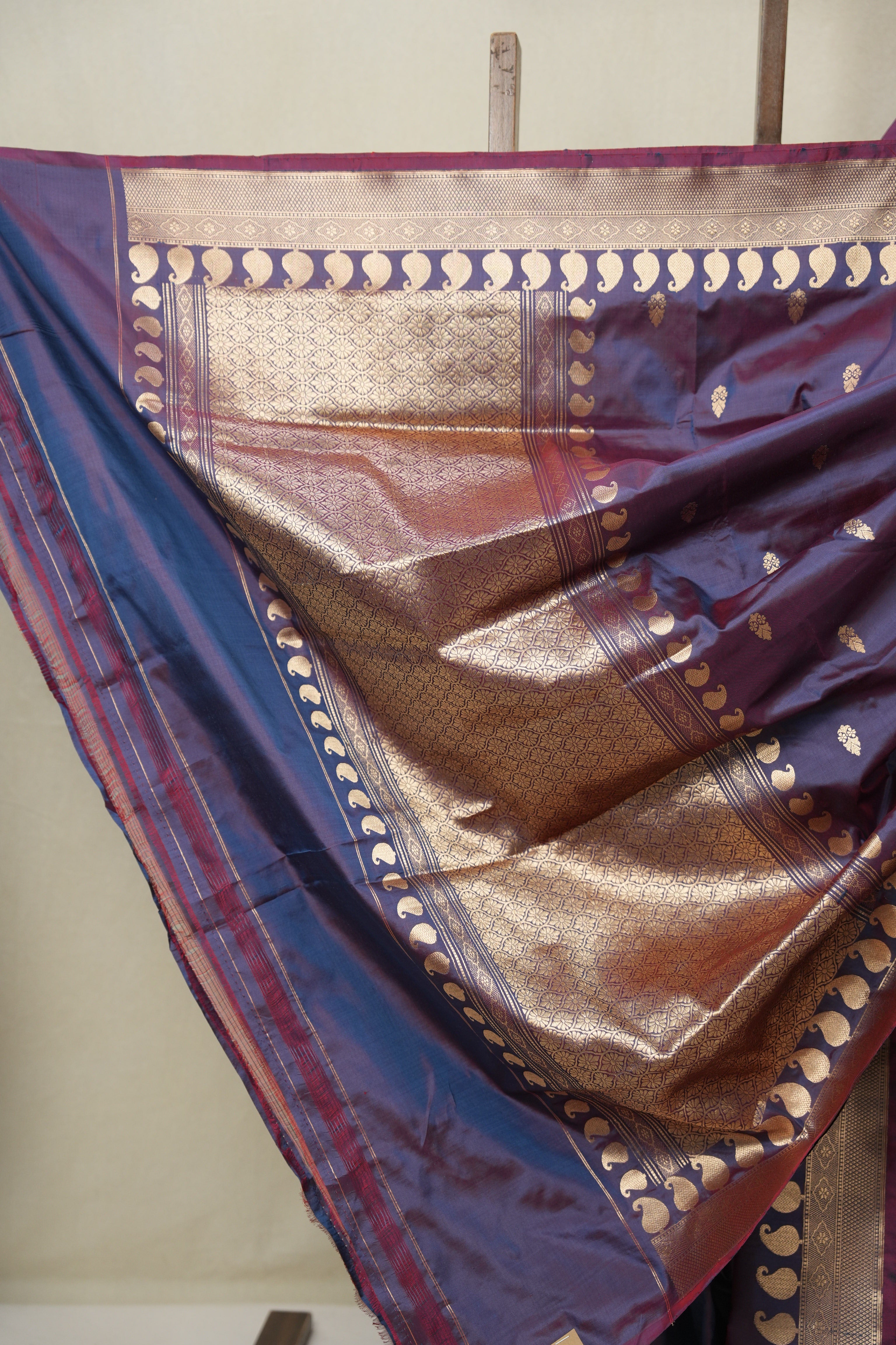 Two Tone Blue Banarasi Silk Saree - SRTTBSS887