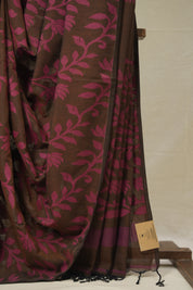 Brown Cotton Jamdani Saree - SRBCJS151