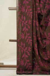Brown Cotton Jamdani Saree - SRBCJS151