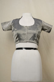 Dark Grey Tissue Silk Plain Blouse - SRDGTSB3