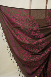 Brown Cotton Jamdani Saree - SRBCJS151