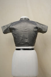 Dark Grey Tissue Silk Plain Blouse - SRDGTSB3