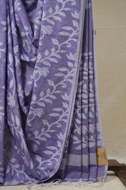 Lavender Cotton Jamdani Saree - SRLCJS152