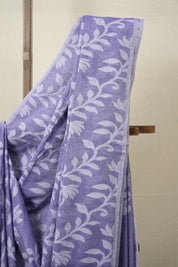 Lavender Cotton Jamdani Saree - SRLCJS152